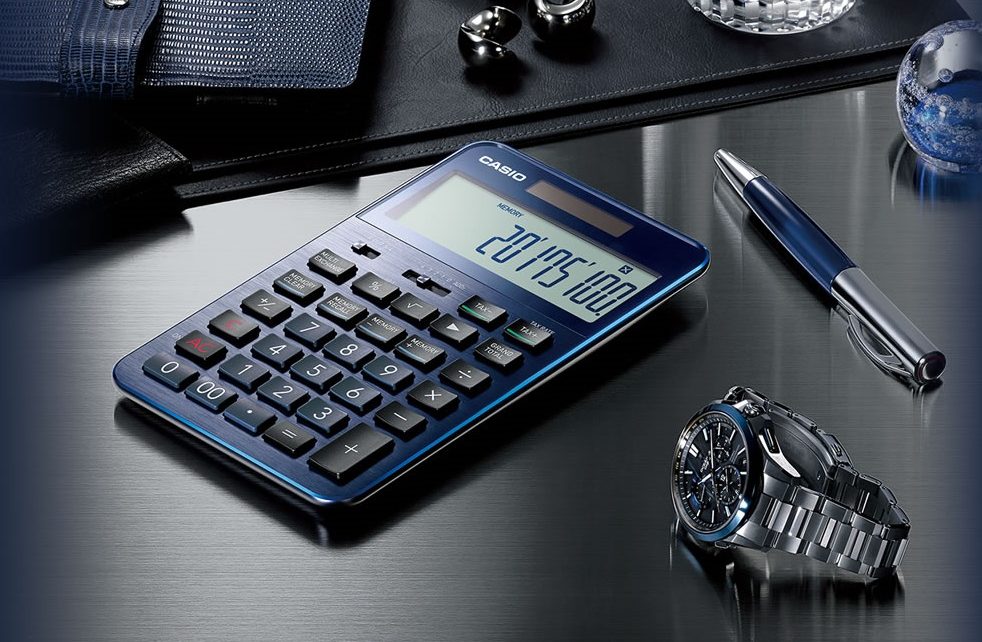 Casio S100 Calculator Blue Premium Aluminum Body 50Th Aniv Function Accounting 4971850033110 